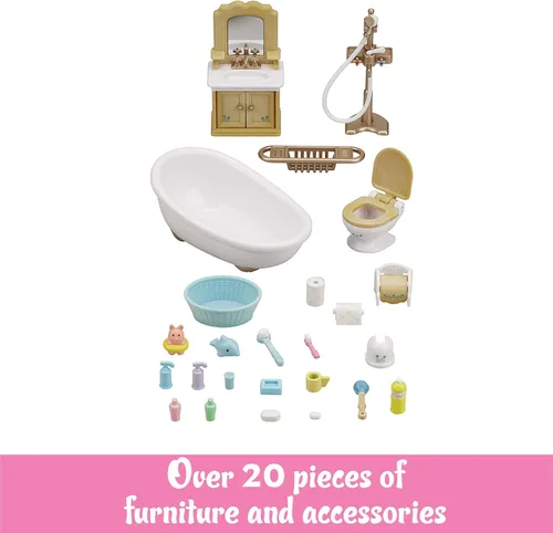 Vista 2 de Calico Critters - Juego de baño de campo - Juegos de muebles para casa de muñecas