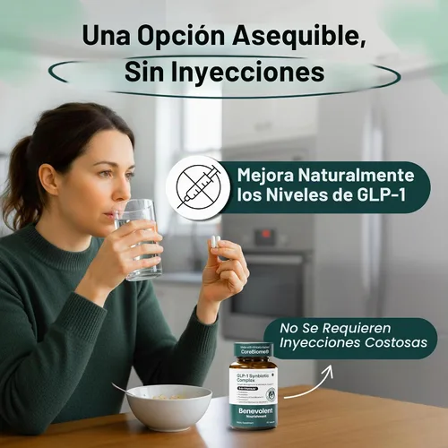 Vista 9 de Benevolent Natural GLP-1 Suplemento probióticos para la salud intestinal, 60 cápsulas 5-in-1 Synbiotic with Akkermansia, MetSyn®, Chromax® &