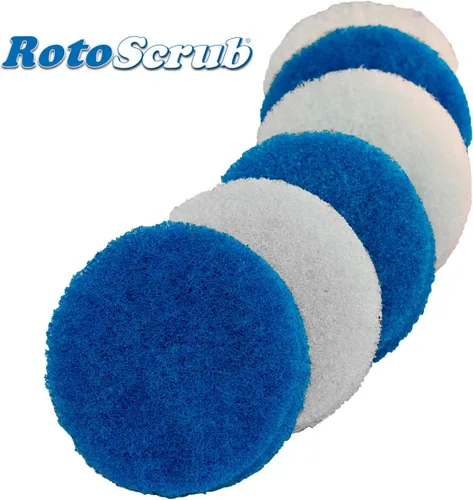 Vista 4 de RotoScrub Paquete de 6 almohadillas de repuesto multiusos para uso con accesorios RotoScrub Drill