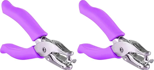 Vista 22 de Enday - Perforadora perforadora de agujeros de 1/4 pulgadas con asas de agarre suave para papel y manualidades, forma de círculo redondo, para niños
