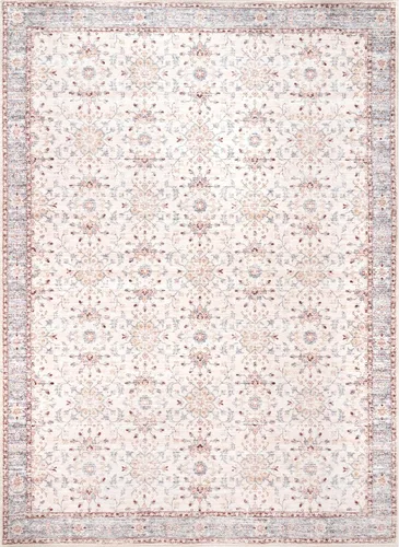 Vista 5 de nuLOOM Gemma Alfombra floral de transición lavable a máquina, 4 x 6 pies, beige, rectangular, 0.15 pulgadas de grosor