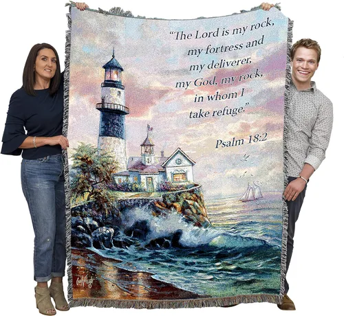 Vista 5 de Pure Country Weavers Great is Thy Faithfulness Blanket - Escrituras - Lamentaciones 3:23 - Tapiz cuadrado para regalo de regazo tejido de algodón