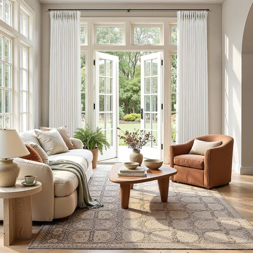 Vista 12 de Cortinas de lino plisadas Blanco crema