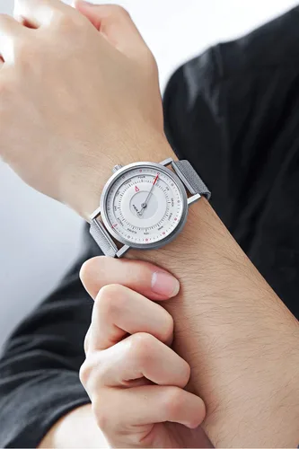 Vista 6 de SHENGKE Sinobi Relojes de negocios hombres moda diseño original reloj hombres malla acero reloj reloj Relogio masculino creativo reloj de pulsera