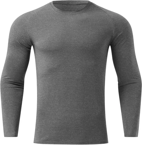 Vista 44 de Camisas de compresión atléticas de manga larga para hombre, capa base, camisa de entrenamiento atlético, camisas de compresión, camisetas deportivas
