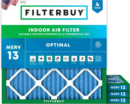 Vista 22 de Filterbuy Filtro de aire MERV 13 de 8 x 14 x 1 pulgadas, protección óptima contra el humo y la alergia (paquete de 4), filtros electrostáticos