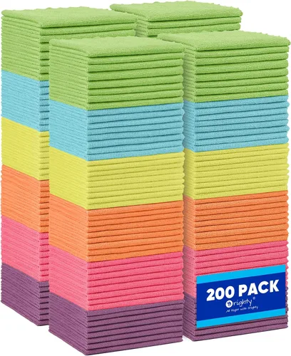 Vista 24 de Orighty - Paño de limpieza de microfibra, paquete de 24, trapos de limpieza negros de 12 x 11 pulgadas Microfiber Towels for Cars, Highly