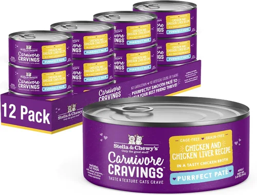 Vista 12 de Stella & Chewy's Carnivore Cravings Purrfect Paté - Alimento húmedo prémium sin granos para gatos, receta de pollo y atún, alto contenido