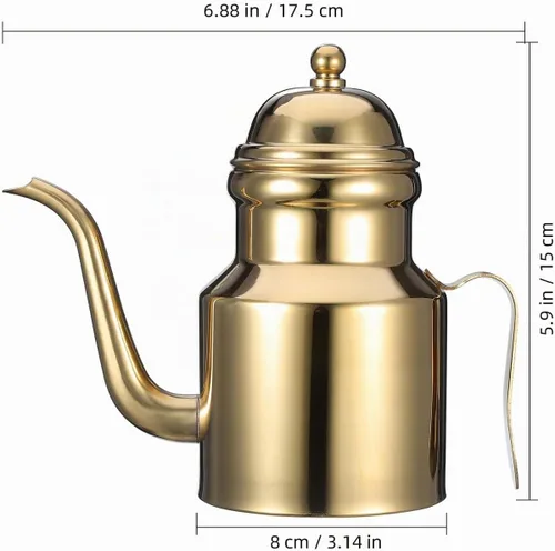 Vista 2 de Cabilock - Botella dispensadora de aceite de oliva de 14 onzas, botella dispensadora de vinagre de aceite de oliva de acero inoxidable para cocina