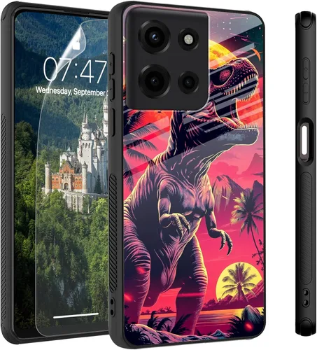 Vista 8 de Funda para Motorola Moto Edge 2022, cubierta trasera de vidrio templado con protector de pantalla, funda protectora a prueba de golpes para Motorola