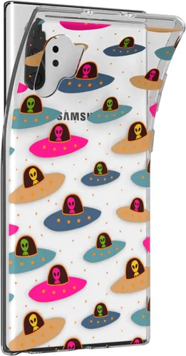 Vista 2 de Mertak Funda compatible con Samsung Galaxy A73 A72 5G A71 A70 A53 A52 A32 A50 A21s Spaceship UFO protectora ligera diseño de espacio alienígena