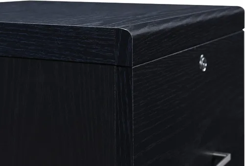 Vista 9 de OSP Home Furnishings Alpine Archivador de 2 cajones con cajón superior de bloqueo y sistema de fijación de bloqueo, vertical, negro