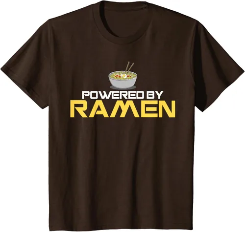 Vista 34 de Camiseta de fideos de anime japoneses Powered By Ramen, Negro, S
