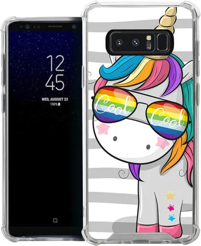 Vista 19 de CasesOnDeck Funda compatible con [Samsung Galaxy Note 8] Note 8, funda delgada y transparente de poliuretano termoplástico flexible con protección