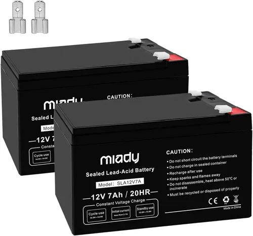 Vista 8 de Miady 12V 12Ah - Batería recargable de ácido de plomo sellada (paquete de 2)