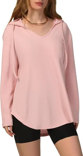 Vista 2 de Sudadera con capucha de manga larga con cordón para mujer, tallas S-2XL