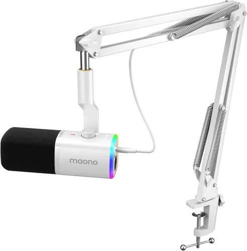 Vista 13 de MAONO Kit de micrófono XLR/USB para juegos: micrófono dinámico para PC para transmisión y podcast, soporte de software, botón de silencio, control