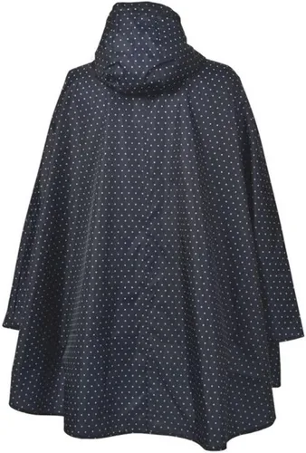 Vista 3 de Charles River Apparel Poncho impermeable clásico de poliéster Pack N Go Zip, Lunares azul marinoblanco