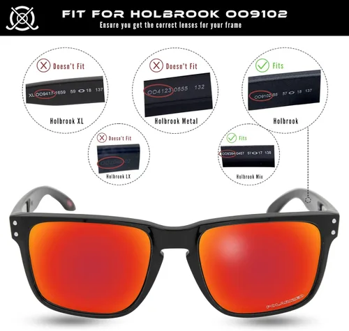 Vista 5 de SOLODAD Lentes de repuesto para lentes de sol Oakley Holbrook OO9102, 3 pares