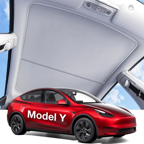 Vista 10 de Wigoo Para Tesla Model Y Accesorios Parasol Techo, Interior Negro
