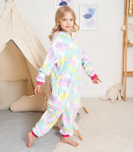 Vista 5 de Cos Time Pijama de una pieza de unicornio para niños, disfraz de Halloween
