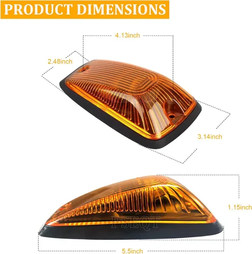 Vista 7 de PSEQT 5 luces LED de marcador de techo de cabina compatibles con luces de circulación de señal C/K 1988-2002 C/K 1500 2500 3500 5500 6000 6500 7000