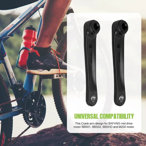 Vista 5 de BAFANG Brazo de manivela de 6.693 in bicicleta eléctrica agujero de diamante manivela motor medio bielas piezas esenciales accesorio motor medio