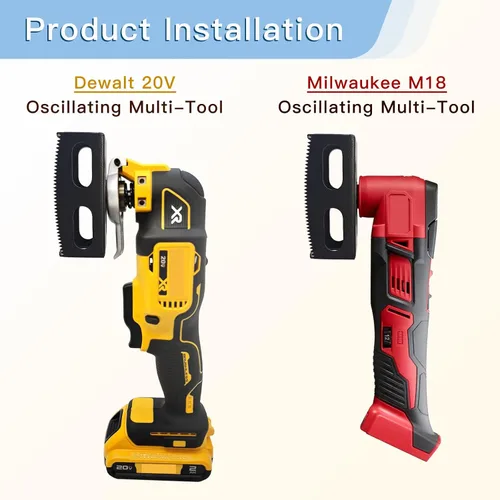Vista 3 de 1 pieza de cortador de ranura rectangular mejorado, compatible con herramientas multifuncionales oscilantes Dewalt 20V y Milwaukee M18, cortador
