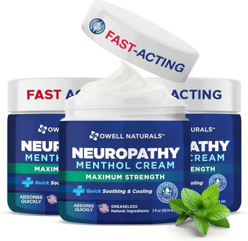 Vista 10 de Owell Naturals Crema de neuropatía extra fuerte – Enfriamiento de rápida absorción para piernas, pies y manos – Fórmula calmante avanzada con aloe