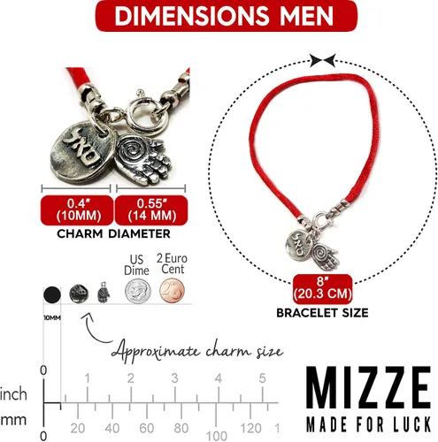 Vista 5 de Hecho a mano Hamsa ROJO Seda Cábala pulsera para la Prosperidad & éxito para hombre