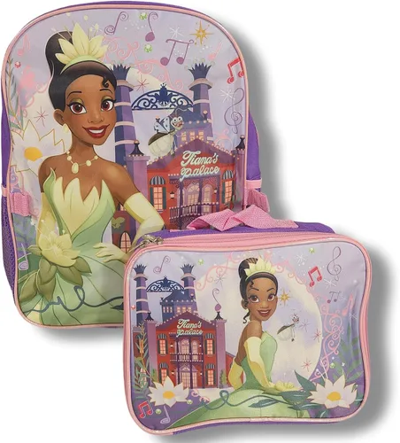 Vista 4 de Ruz Princess Tiana - Mochila de 16 pulgadas con lonchera desmontable para niña