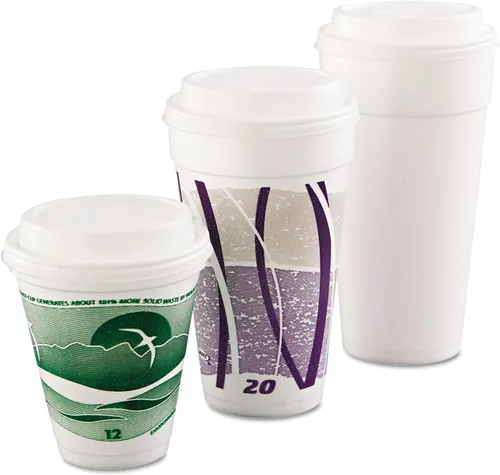 Vista 2 de DART 16EL Cappuccino Dome Sipper Tapas Se adapta a 12-24oz Tazas Blanco 1000/Cartón