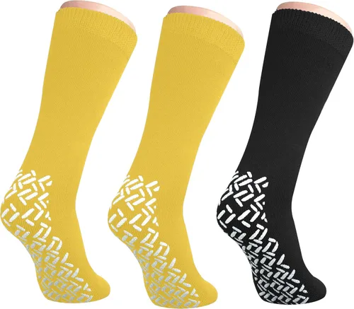 Vista 23 de NOBLES HEALTH CARE PRODUCT SOLUTIONS Paquete de 3 pares – Calcetines antideslizantes XXXL anchos para personas con diabetes hinchada en los pies