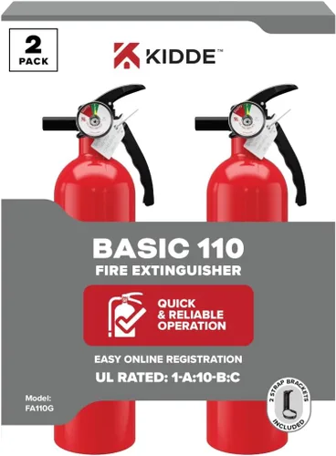 Vista 14 de Kidde, FA110G, Extintor multiusos para casa, oficina, dormitorio, residencial, 1A10BC Extintor multiusos residencial para pequeños incendios