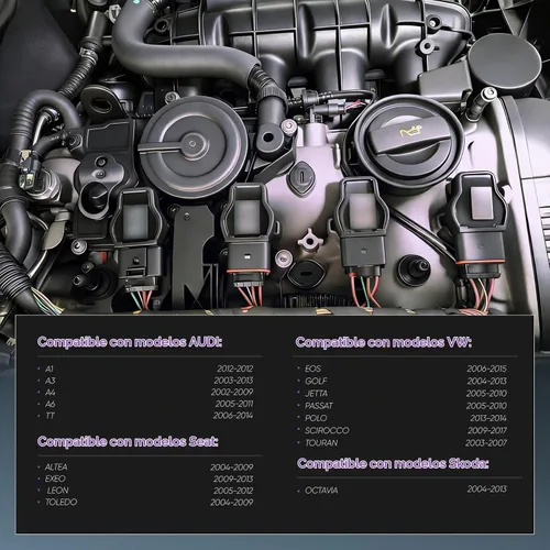 Vista 6 de Sprwinautummer Kit de junta tórica de 4 cilindros para inyector de combustible 06D998907A repuesto para Audi A1 A3 S3 A4 A6 C6 TT TTS VW EOS Golf