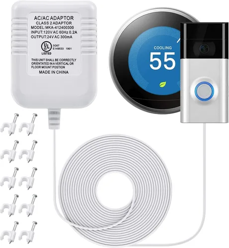 Vista 7 de Hotop Adaptador de cable C de 24 voltios para termostato inteligente, conector de alimentación de 16.5 pies de largo con certificación UL cable C