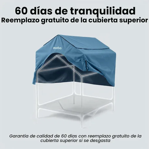 Vista 9 de Casa para perros 2 en 1 de 42" pulgadas para perros medianos, casa elevada para perros al aire libre e interior, refugio de cachorros en exteriores