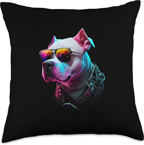 Vista 4 de Dogo Argentino Dogs Dogo Argentinos Throw Pillow