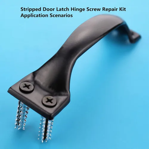 Vista 7 de Kit de reparación de jamba de refuerzo de hardware de seguridad de puerta de tornillo, excelente solución para bisagra de puerta pelada, reparación