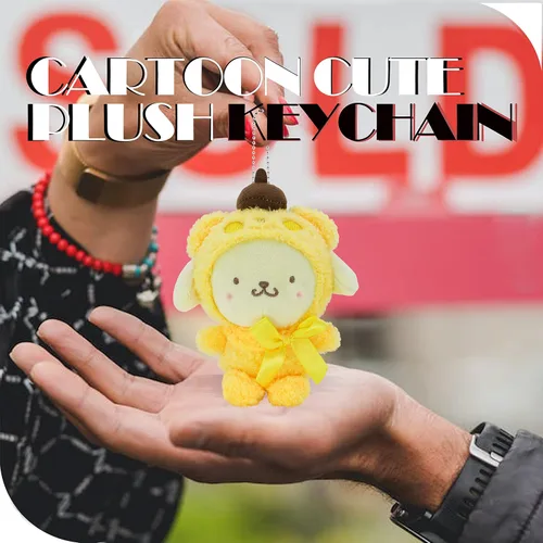 Vista 4 de Bonito llavero de peluche de dibujos animados de 4.5 pulgadas, colgante de animal de peluche kawaii, adecuado para mochilas, bolsas y automóviles