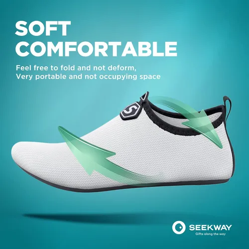 Vista 3 de Seekway - Zapatos de agua para hombres o mujeres adultos, tipo calcetín, de secado rápido, sensación de pie descalzo, ideales para la playa, nadar
