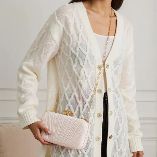 Vista 7 de Bolso de mano para mujer, bolso de noche elegante con cadena extraíble, elegante bolso de mano