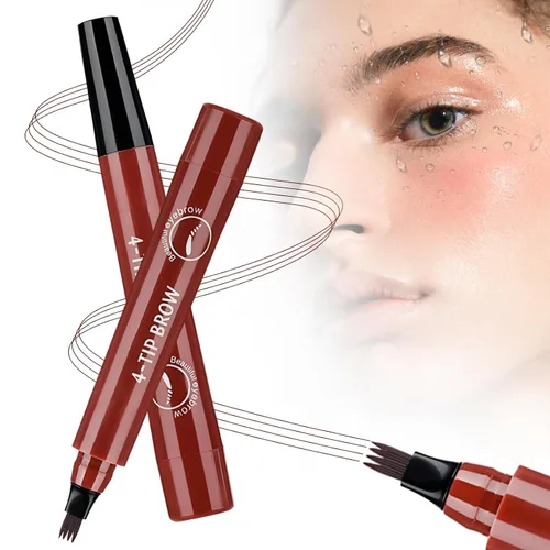 Vista 9 de Plumas de cejas para microblading para mujeres, lápiz de cejas impermeable 3D actualizado 2025, lápiz de cejas de larga duración con 4 puntas tipo