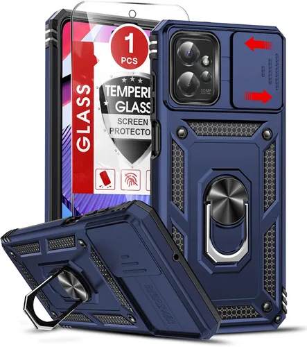 Vista 11 de LeYi Funda para Moto G Stylus 2022 4G (no compatible con 5G), funda para Moto G Stylus con 2 protectores de pantalla, funda protectora de grado Oro