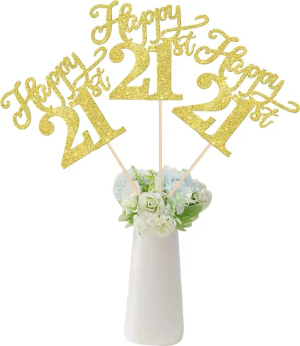 Vista 17 de Rsstarxi Paquete de 12 palitos de centro de mesa de cumpleaños número 50 para decoración de mesa de cumpleaños 50 para hombre, decoración de mesa