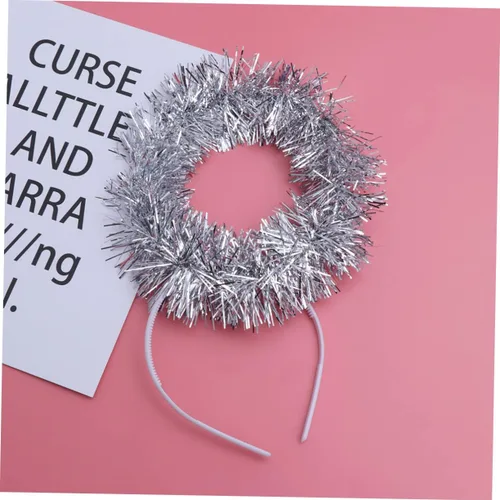 Vista 5 de CALLARON 2pcs Tinsel Hair Band Costumes for Girls Hair Bands for Womens Hair Angel Hair Band White Headband Girl Outfit Tinsel Headband Easter Party
