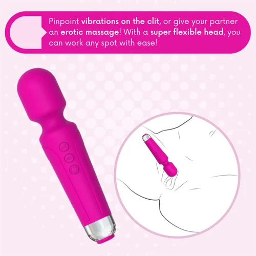 Vista 2 de Masajeador de varita eléctrica de silicona, juguetes para mujer, rosa, masajeador personal hipoalergénico seguro para el cuerpo, juguetes