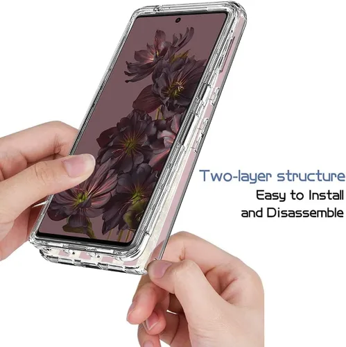 Vista 4 de Funda protectora para Pixel 7 Pro/Google 7 Pro, diseño de bandera transparente y bonita funda protectora de cuerpo completo para Google Pixel 7 Pro