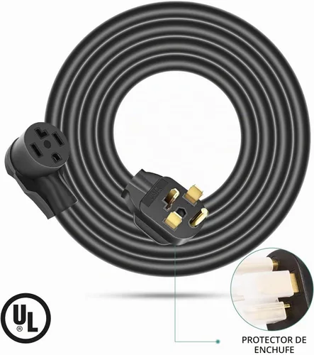 Vista 3 de Rophor Cable de extensión para secadora de 4 puntas, 30 amperios NEMA 14-30P a 14-30R cable de extensión para extensión de alimentación de secadora