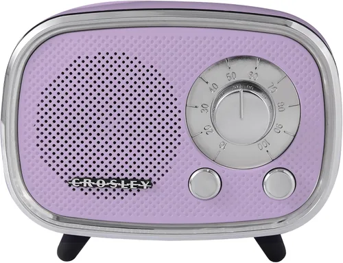 Vista 2 de Crosley CR3039A-LN Rondo Retro Altavoz Portátil Recargable Bluetooth, Lavanda